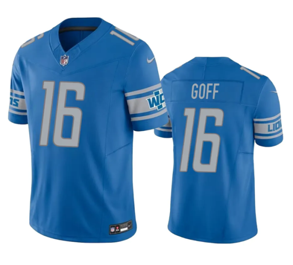 Men Detroit Lions #16 Jared Goff Blue 2023 F.U.S.E. Vapor Untouchable Limited Stitched Jersey