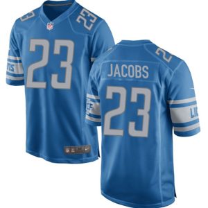 Men Detroit Lions #23 Jerry Jacobs Blue Football Stitched Game Jersey