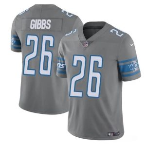 Men Detroit Lions #26 Jahmyr Gibbs Gray Vapor Untouchable Limited Football Stitched Jersey