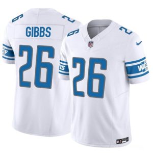 Men Detroit Lions #26 Jahmyr Gibbs White 2023 F.U.S.E. Vapor Untouchable Limited Football Stitched Jersey