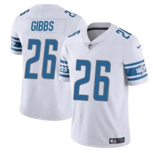 Men Detroit Lions #26 Jahmyr Gibbs White Vapor Untouchable Limited Football Stitched Jersey