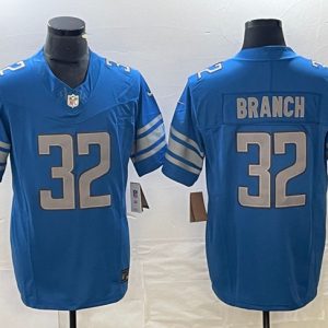 Men Detroit Lions #32 Brian Branch Blue 2023 F.U.S.E. Vapor Untouchable Limited Football Stitched Jersey