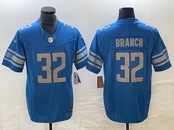 Men Detroit Lions #32 Brian Branch Blue 2023 F.U.S.E. Vapor Untouchable Limited Football Stitched Jersey