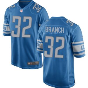 Men Detroit Lions #32 Brian Branch Blue Football Stitched Game Jersey