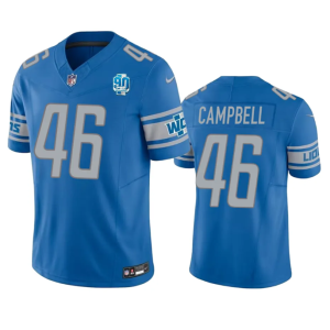 Men Detroit Lions #46 Jack Campbell Blue 2023 F.U.S.E. 90th Anniversary Vapor Untouchable Limited Stitched Jersey