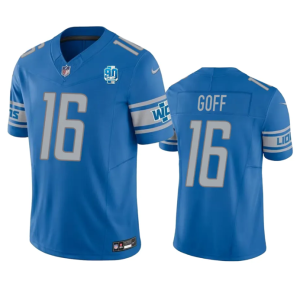 Men Detroit Lions #46 Jack Campbell Blue 2023 F.U.S.E. 90th Anniversary Vapor Untouchable Limited Stitched Jersey