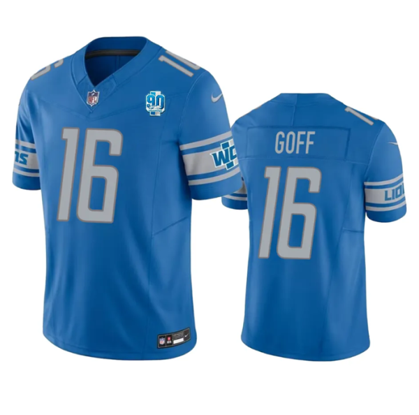 Men Detroit Lions #46 Jack Campbell Blue 2023 F.U.S.E. 90th Anniversary Vapor Untouchable Limited Stitched Jersey