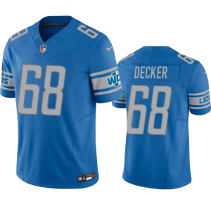 Men Detroit Lions #68 Taylor Decker Blue 2023 F.U.S.E. Vapor Untouchable Limited Stitched Jersey