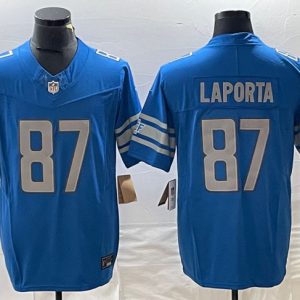 Men Detroit Lions #87 Sam LaPorta Blue 2023 F.U.S.E. Vapor Untouchable Limited Football Stitched Jersey