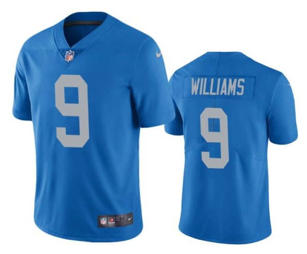 Men Detroit Lions #9 Jameson Williams Blue Vapor Untouchable Limited Stitched Jersey