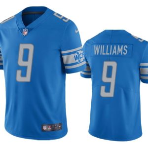 Men Detroit Lions #9 Jameson Williams Blue Vapor Untouchable Limited Stitched Jersey