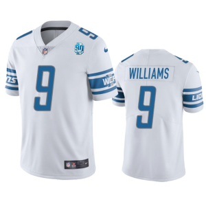 Men Detroit Lions #9 Jameson Williams White 2023 90th Anniversary Vapor Untouchable Limited Stitched Jersey