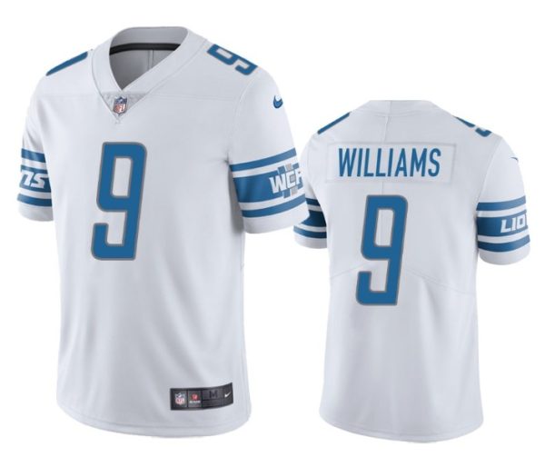 Men Detroit Lions #9 Jameson Williams White Vapor Untouchable Limited Stitched Jersey