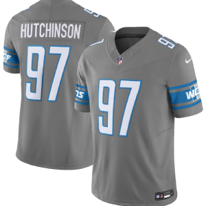 Men Detroit Lions #97 Aidan Hutchinson Grey 2023 F.U.S.E. Vapor Untouchable Limited Football Stitched Jersey