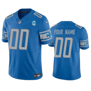 Men Detroit Lions Active Player Custom Blue 2023 F.U.S.E. 90th Anniversary Vapor Untouchable Limited Stitched Jersey