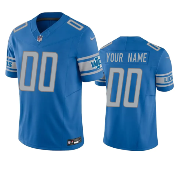 Men Detroit Lions Active Player Custom Blue 2023 F.U.S.E. Vapor Untouchable Limited Stitched Jersey