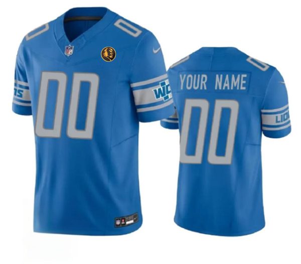 Men Detroit Lions Active Player Custom Blue 2023 F.U.S.E. With John Madden Patch Vapor Limited Football Stitched Jersey