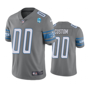 Men Detroit Lions Active Player Custom Gray 2023 F.U.S.E. 90th Anniversary Vapor Untouchable Limited Stitched Jersey