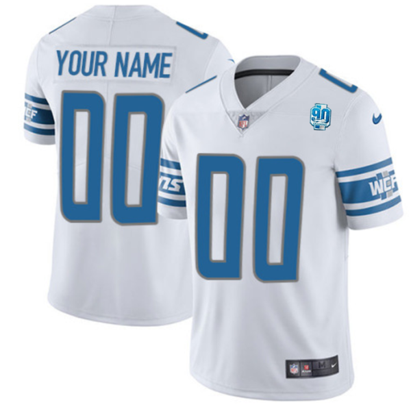 Men Detroit Lions Active Player Custom White 2023 F.U.S.E. 90th Anniversary Vapor Untouchable Limited Stitched Jersey