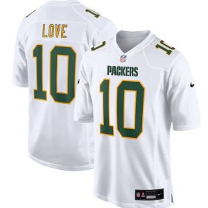 Men Green Bay Packers #10 Jordan Love White Fashion Football Stitched Game Jersey