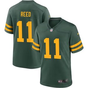 Men Green Bay Packers #11 Jayden Reed Green Stitched Game Jersey