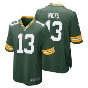 Men Green Bay Packers #13 Dontayvion Wicks Green Football Stitched Game Jersey