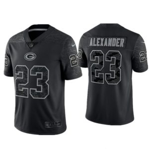 Men Green Bay Packers #23 Jaire Alexander Black Reflective Limited Stitched Football Jersey