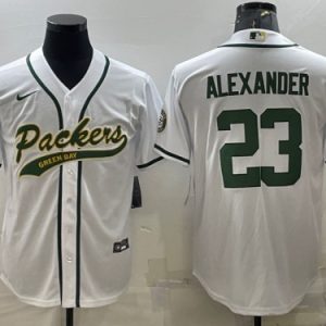 Men Green Bay Packers #23 Jaire Alexander White With Patch Cool Base Stitched Baseball Jersey