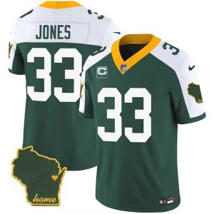 Men Green Bay Packers #33 Aaron Jones Green 2023 F.U.S.E. Vapor Untouchable Limited Stitched Jersey