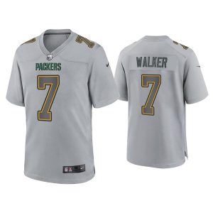 Men Green Bay Packers #7 Quay Walker Gray Atmosphere Fashion Stitched Game Jersey