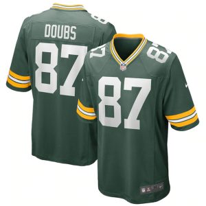 Men Green Bay Packers #87 Romeo Doubs Green Stitched Game Jersey