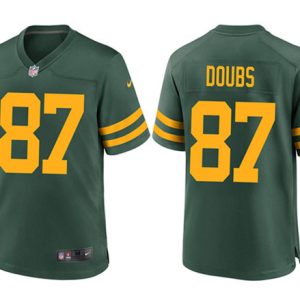 Men Green Bay Packers #87 Romeo Doubs Green Stitched Game Jersey