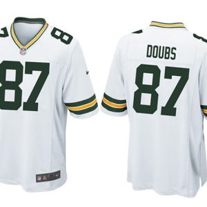 Men Green Bay Packers #87 Romeo Doubs White Stitched Game Jersey