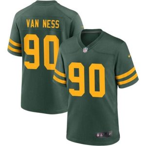 Men Green Bay Packers #90 Lukas Van Ness Green Stitched Game Jersey