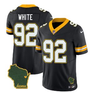 Men Green Bay Packers #92 Reggie White Black 2023 F.U.S.E. Home Patch Vapor Untouchable Limited Stitched Jersey