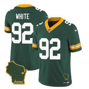 Men Green Bay Packers #92 Reggie White Green Home Patch 2023 F.U.S.E. Vapor Untouchable Limited Stitched Jersey