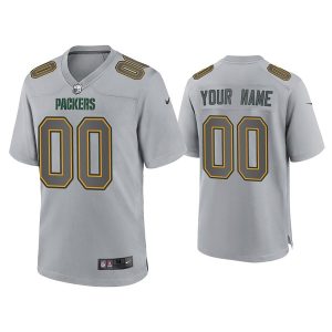 Men Green Bay Packers Active Player Custom Gray Atmosphere Fashion Stitched Game Jersey