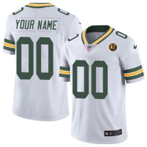 Men Green Bay Packers Active Player Custom White With John Madden Patch Vapor Limited Football Stitched Jersey