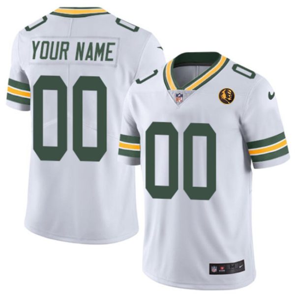 Men Green Bay Packers Active Player Custom White With John Madden Patch Vapor Limited Football Stitched Jersey