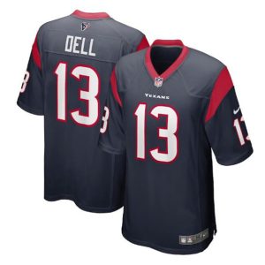 Men Houston Texans #13 Tank Dell Navy Stitched Game Jersey