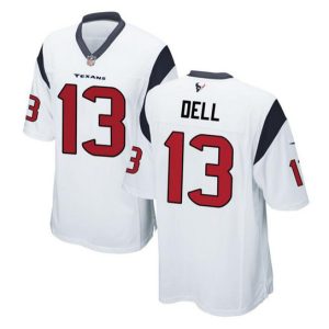 Men Houston Texans #13 Tank Dell White Stitched Game Jersey