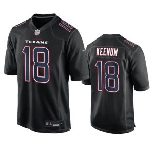 Men Houston Texans #18 Case Keenum Black Fashion Vapor Untouchable Limited Football Stitched Jersey