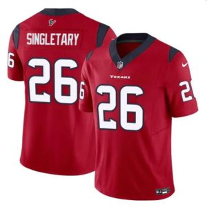 Men Houston Texans #26 Devin Singletary Red 2023 F.U.S.E. Vapor Untouchable Football Stitched Jersey