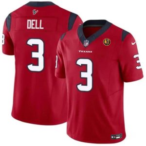 Men Houston Texans #3 Tank Dell Red 2023 F.U.S.E. With John Madden Patch Vapor Limited Football Stitched Jersey