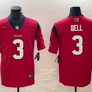 Men Houston Texans #3 Tank Dell Red Vapor Untouchable Football Stitched Jersey