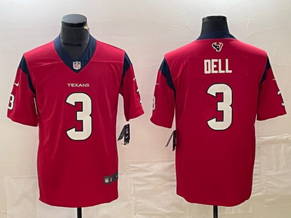 Men Houston Texans #3 Tank Dell Red Vapor Untouchable Football Stitched Jersey