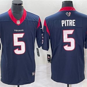 Men Houston Texans #5 Jalen Pitre Navy Vapor Untouchable Limited Stitched Jersey