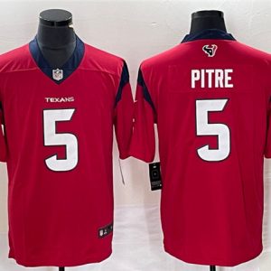 Men Houston Texans #5 Jalen Pitre Red Vapor Untouchable Limited Stitched Jersey