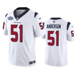 Men Houston Texans #51 Will Anderson Jr. White 2023 F.U.S.E Prem1ere Patch Vapor Untouchable Football Stitched Jersey