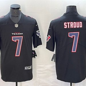 Men Houston Texans #7 C.J. Stroud Black Fashion With Patch Vapor Untouchable Limited Football Stitched Jersey